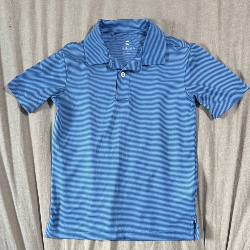 Class Club Striped Blue Polo Shirt for Kids